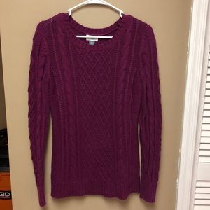 Purple cable knit sweater
